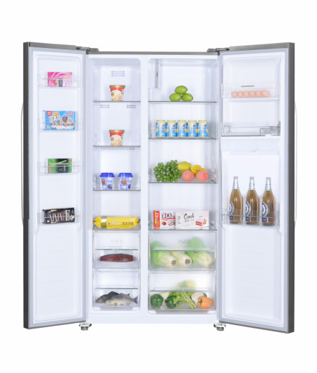 Frigider side by side Heinner HSBS-H439NFXWDE++, 433 l, No Frost, Display, Dozator de apa, Functie smart, Functie congelare si racire rapida, Clasa E, H 176.5 cm, Aspect inox - Img 3