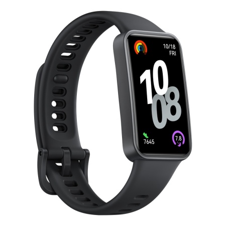 Huawei Band 10 Matte Black, Curea Fluoroelastomer Black - Img 2