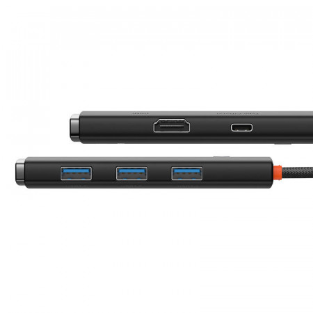 Hub din seria Baseus Lite 5w1 USB-C la 3x USB 3.0 + USB-C + HDMI (negru) - Img 3
