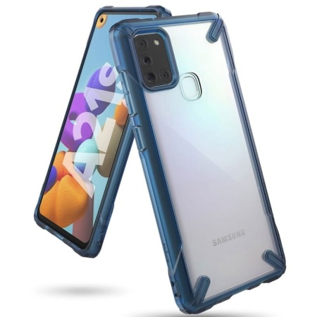 Husa Antisoc Ringke Fusion X pentru Samsung Galaxy A21s, Albastru - Img 2