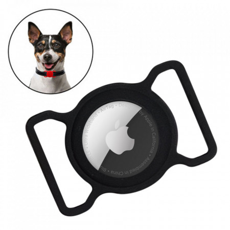 Husa Apple Airtag pentru zgarda caine , TYPEC , negru - Img 1