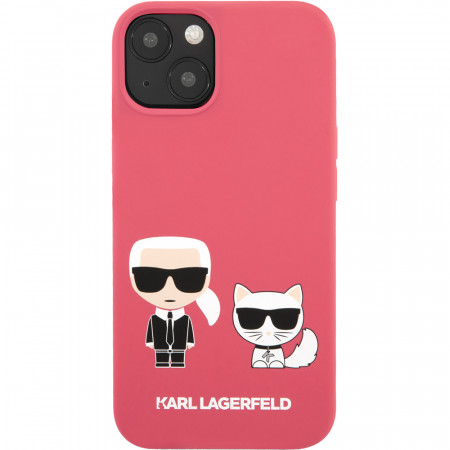 Husa Capac Spate Silicon Karl &amp; Choupette Roz APPLE iPhone 13
