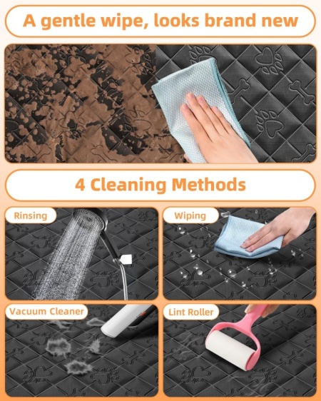 Husă Protecție Scaun Auto pentru Câini, 100% Impermeabilă și Antizgârieturi, Compatibilă cu Toate Mașinile, 135 x 148 cm - Img 3