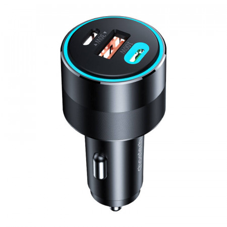 Incarcator auto Choetech TC0011 130W 2x USB C 1x USB A (negru)