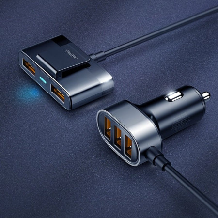 Incarcator auto + extensie 5x USB 6,2 A Joyroom black (JR-CL03) - Img 3
