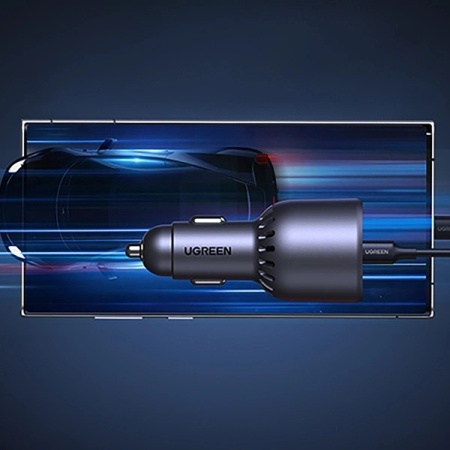 Incarcator auto Ugreen EC705 130W 2x USB-C 1x USB-A - gri - Img 2