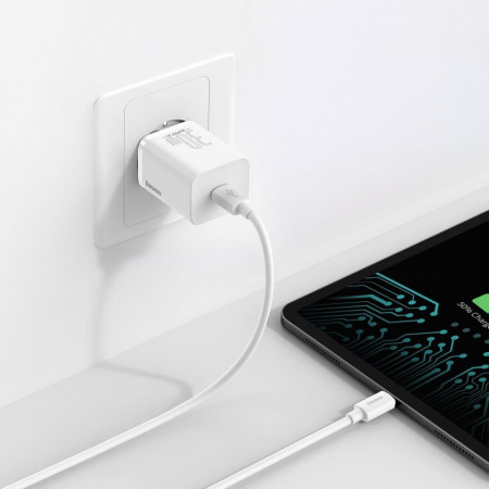 Incarcator priza Baseus Super Si 1C USB Type C 30 W Power Delivery Quick Charge white (CCSUP-J02) - Img 3