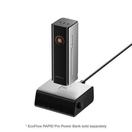 Incarcator si statie de incarcare EcoFlow RAPID Pro 320W, 5 porturi GaN, Negru - Img 3