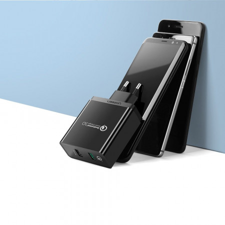 Incarcator UGREEN Quick Charge 3.0 2x USB 30W 3A - negru - Img 6