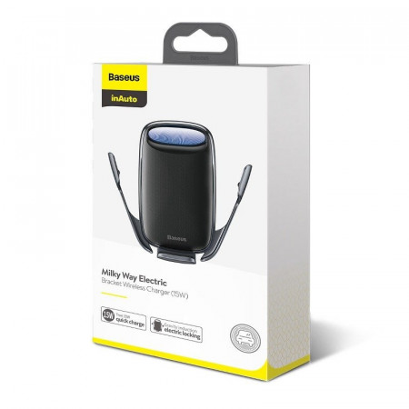 Încărcător Wireless auto Baseus Milky Way (15W) - Negru - Img 4