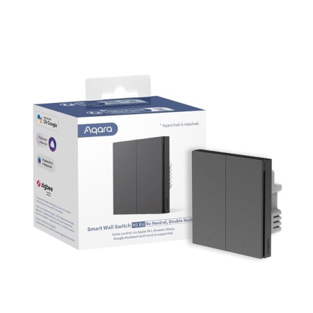 Intrerupator inteligent de perete AQARA H1 EU (fara neutru, basculant dublu) - Img 2