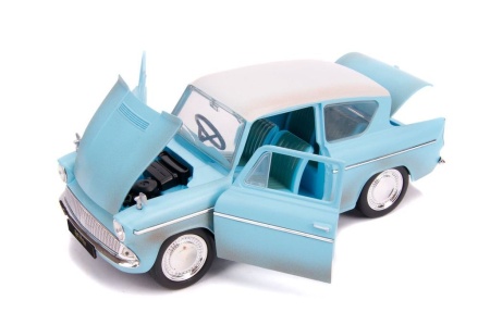 JADA HARRY POTTER SET FIGURINA HARRY POTTER SI MASINUTA METALICA FORD ANGLIA 1959 SCARA 1 LA 24 - Img 3