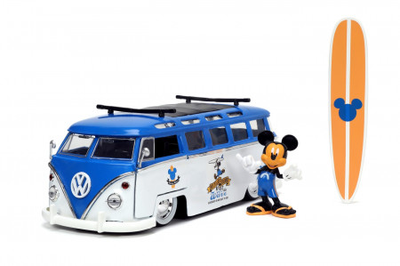 JADA MASINA DIN METAL VOLKSWAGEN T1 BUS SCARA 1 LA 24 SI FIGURINA MICKEY MOUSE - Img 2