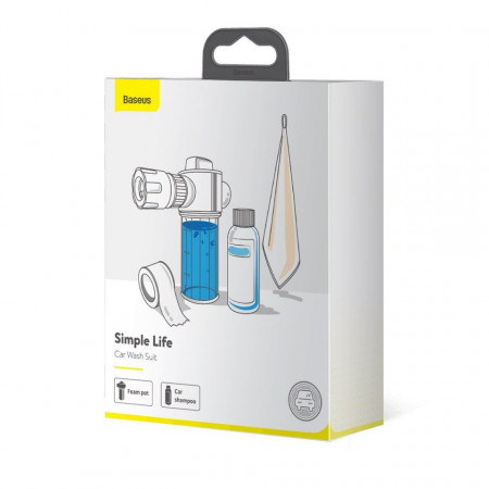 Kit aditional spalare auto Baseus, recipient pentru lichid, laveta, sticluta cu sampon, banda de etansare - Img 2