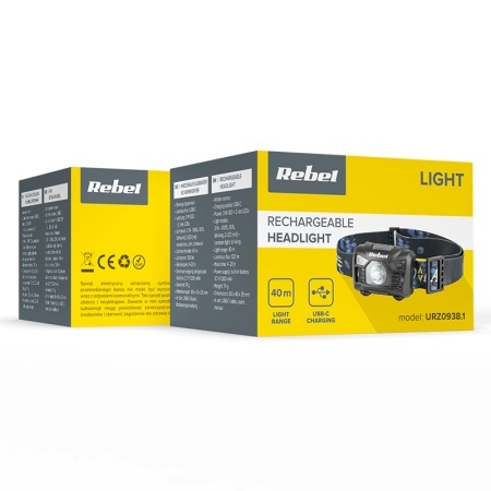 LANTERNA FRONTALA LED 3W ACCU 120LM REBEL - Img 5