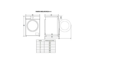 MASINA DE SPALAT HEINNER HWM-M814IVNSA++ - Img 2