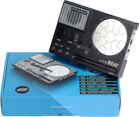 Mini Tobe Electronice Portabile Stylophone Beat Compact, Mașină de Ritm cu Stylus, 4 Kituri de Tobe și 4 Sunete de Bas - Img 5
