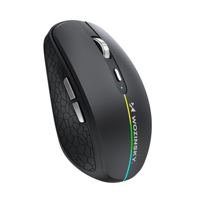 Mouse Gaming Wireless WZK WMGK-1132, 1600DPI, RGB, BT / Wi-Fi, Negru - Img 8