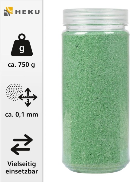 Nisip Decorativ Fin HEIKO 30330-17, Culoare Verde, Granulație 0.1 mm, Recipient Resigilabil 750 g, Nisip Colorat pentru Aranjamente Florale, Vaze, Lumânări, Terarii și Proiecte Creative DIY - Img 4
