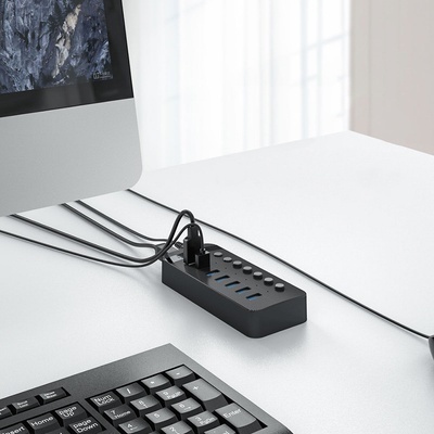 Orico CT2U3-7AB Hub 7x USB-A 3.0 cu comutatoare - Negru - Img 2