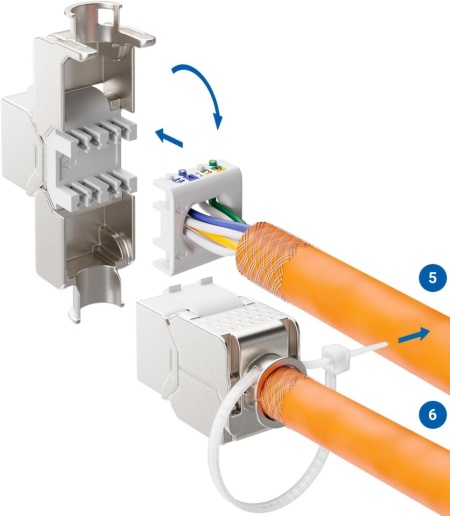 Panou Patch Modular de 12 Porturi deleyCON, 1U, Rack 10 Inch + 12 Bucăți Module Keystone RJ45 CAT6a, Negru - Img 3