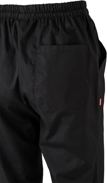 Pantaloni Bucătar Unisex Velilla din Poplin cu Șnur și Elastic în Talie, Pantaloni Profesional HoReCa pentru Bucătărie, Talie Medie, 3 Buzunare, 65% Poliester / 35% Bumbac - Img 4