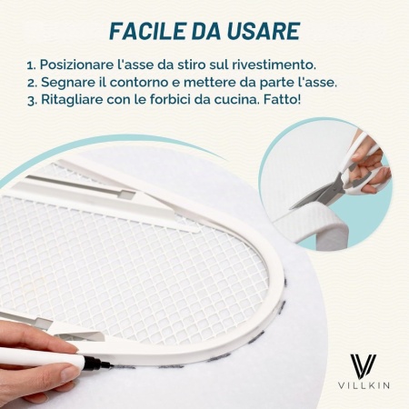 Pâslă Căptușeală Universală pentru Masa de Călcat Typec, Grosime 5 mm, Decupabilă la Dimensiune, Material Molton Termorezistent, 140 x 55 cm, Alb - Img 6