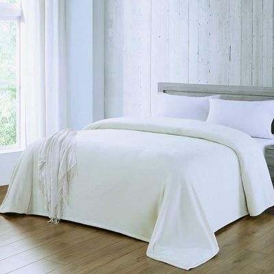 Pătură pufoasă cocolino WAVVE din microfibră flanel, 150 x 200 cm, hipoalergenică, moale și călduroasă pentru canapea sau pat, Alb Bej - Img 2