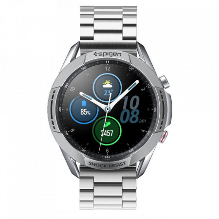 Protectie din aluminiu Spigen Chrono Shield silver pentru Samsung Galaxy Watch 3 45mm negru - Img 8
