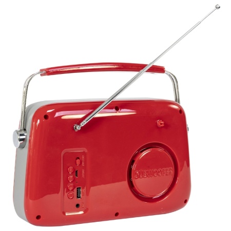 RADIO FM PORTABIL NOSTALGIA 15W CU FUNCTIE BLUETOOTH/AUX - ROSU - Img 4