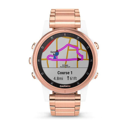 RESIGILAT - Ceas smartwatch Garmin Fenix 5S Plus, Saphire Rose Gold - Img 3