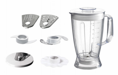 Robot de bucatarie Heinner Charm HFP-750BG, 750 W, Bol 1.2 L, Blender 1.8 L, 4 discuri, Alb/Visiniu - Img 3