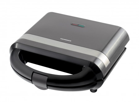 Sandwich maker Heinner SM-H700BK, 700 W, placi antiadezive fixe tip grill, Negru - Img 2
