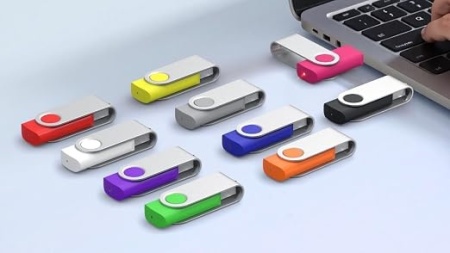 Set 10 stick-uri de memorie USB 2.0 de 2GB, memorie flash portabilă cu șnururi de gât incluse, carcasă pivotantă metalică 360°, Negru - Img 7