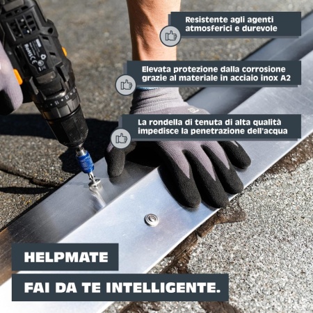 Set 150 Șuruburi pentru Tablă și Acoperișuri HELPMATE 4.5x35 mm, Oțel Inoxidabil A2 DIN 7995, Cap Înecat cu Șaibă și Garnitură EPDM, Amprentă PZ2, Rezistență Ridicată la Coroziune - Img 2