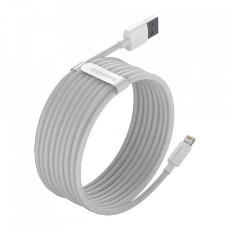 Set 2 cabluri telefon Baseus USB - Lightning fast charging Power Delivery 1,5 m white (TZCALZJ-02) - Img 5