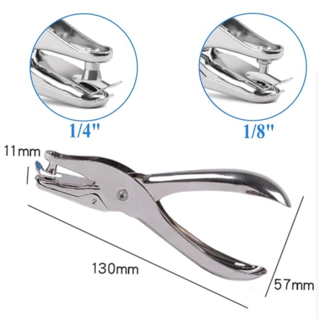 Set 2 Perforatoare Manuale Monoperforație pentru Hârtie și Ecusoane, Dimensiuni Găuri 6 mm (1/4 Inch) și 3 mm (1/8 Inch), Corp Metalic Rezistent cu Rezervor de Colectare Reziduuri, pentru Birou, Carnete de Test și Proiecte Creative - Img 6