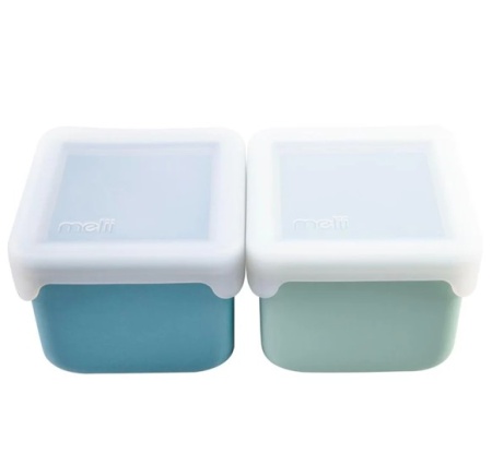 SET 2 RECIPIENTE SILICON, MELII, BLUE MINT - Img 2