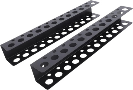 Set 2 Suporturi Metalice de Perete pentru Scule și Unelte Klanata, 23 Orificii de Organizare, Construcție din Oțel Rezistent, Accesorii de Montaj Incluse, 33 x 6 x 5 cm - Img 6