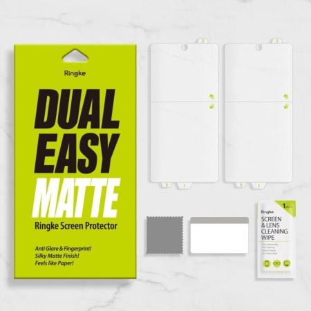 Set 2 x Folie compatibil cu SAMSUNG Note 10, Auto-Curatare, Ringke Dual Easy Matte, Mata - Img 2