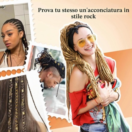 Set 90 Accesorii Aurii pentru Împletituri și Dreadlocks, Bijuterii Metalice pentru Păr, Diverse Stiluri, cu Cutie de Depozitare Transparentă, pentru Petreceri și Festivaluri - Img 5