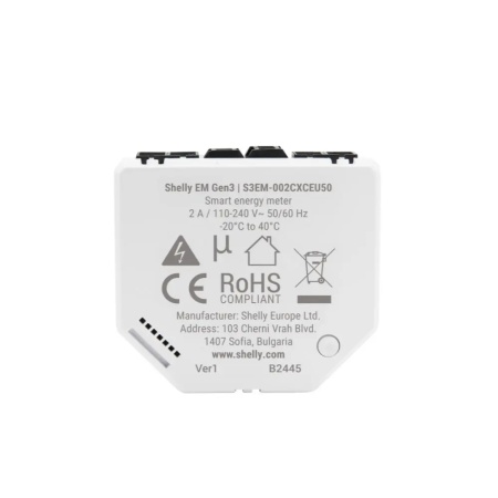 Shelly EM Gen3 one-phase, 2 channel power meter, with 50A clamp included - Img 4