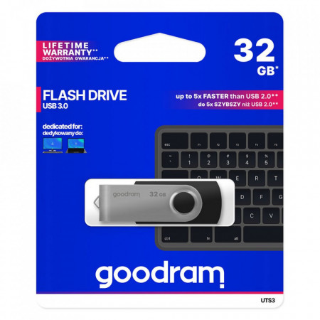 Stick USB Goodram 32 GB USB 3.2 Gen 1 60 MB/s (rd) - 20 MB/s (wr) flash drive black (UTS3-1280K0R11) - Img 5