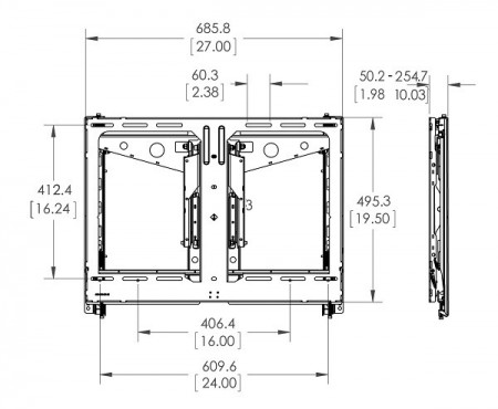 Suport video-wall Vogel's PFW6880, cu modul pop-out, pentru diagonale intre 37''-65''(94-165cm), max. 45,5 kg - Img 2