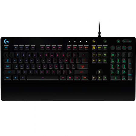 Tastatura Gaming G213, USB Port, Spill Resistance, Taste Mech-Dome, 5 Zone De Iluminare RGB, Negru