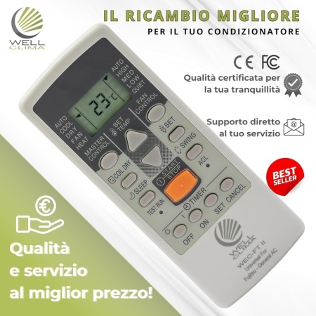 Telecomandă Universală Wellclima WEC-FT2 pentru Aer Condiționat Fujitsu / General / Fuji Electric, 4 Viteze + Silențios, Gata de Utilizare - Img 4