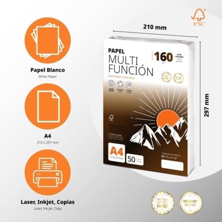 Top de Hârtie Multifuncțională A4 Ofituria, Carton Subțire 160g/m², 100 Coli, pentru Imprimantă Laser, Inkjet și Copiator, Birou și Școală - Img 3