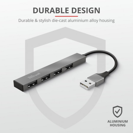 Trust Halyx Aluminium 4 Mini USB Hub - Img 4