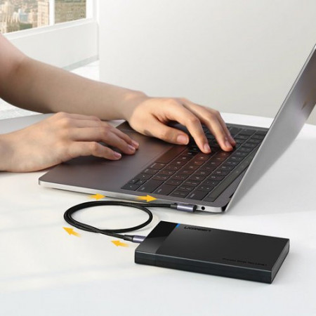 Ugreen USB tip C - USB tip C Putere de livrare 60 W 20 V 3 A 2 m cablu negru-gri (US255 50125) - Img 4