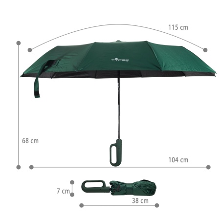 Umbrela pliabila automat Typec, intarita cu 30 de nervuri, 115 cm,maner cu catarama mare, rezistenta la vant si la apa, verde - Img 4